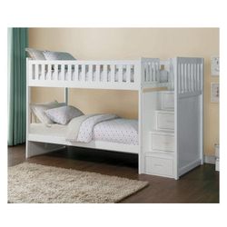 Twin / Twin Bunkbed W/ Staircase & Drawers
