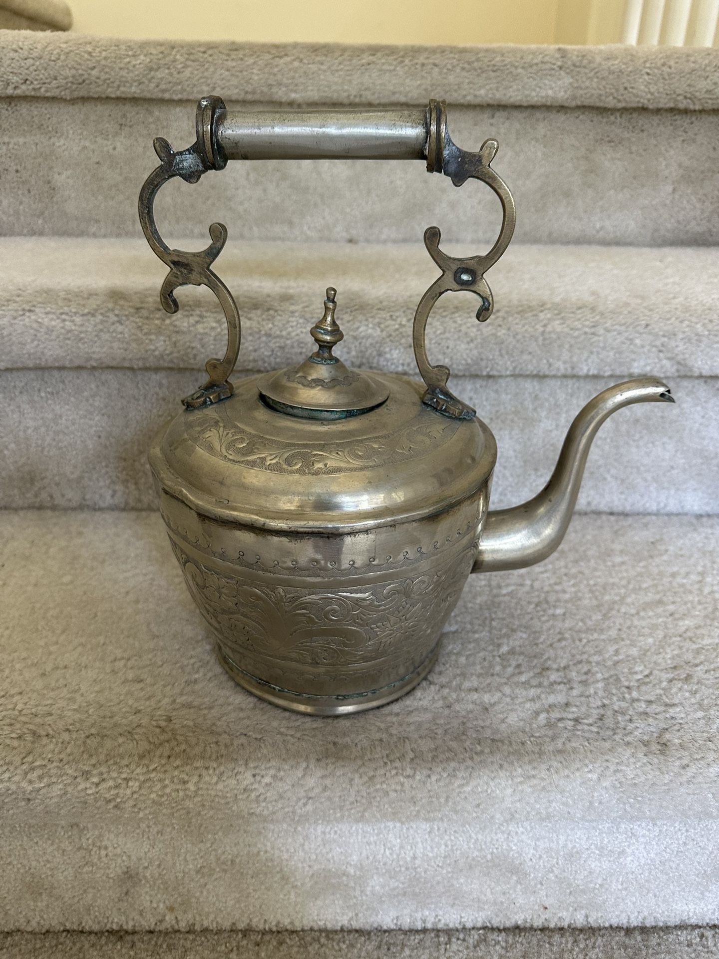 Antique Middle Eastern Brass Pitcher In Great Condition