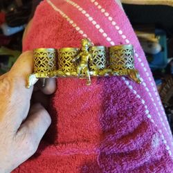 Vintage Cherub  Metal Lipstick Holder Stamped  SF
