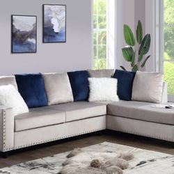 Cindy- Silver Reversible Sectional.

