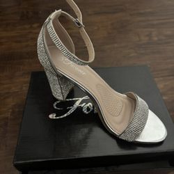 Silver Rhinestone Heels
