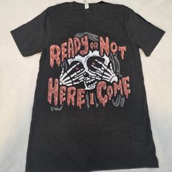 Skeleton Graphic T-shirt With Lettering