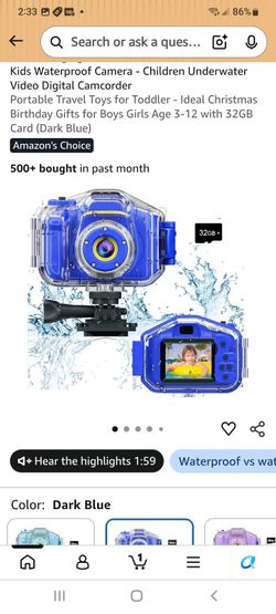 Kids Waterproof Digital Camera with 32GB Card