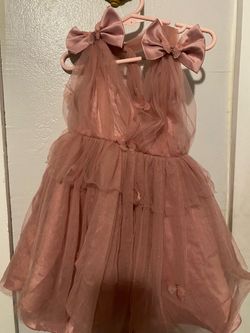 Girls Dusty Rose Tulle Party Dress