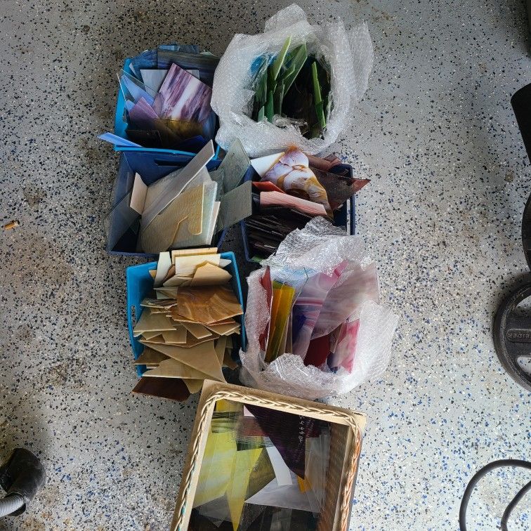 111lbs Of Scrap Stained Glass For Stained Glass or Mosaics