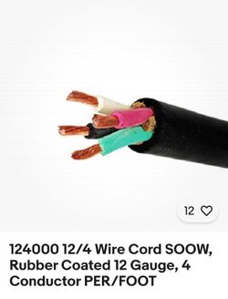 12/4 SOOW  600V Cord