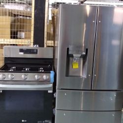 New LG 4 Door Refrigerator With New Five Burner Range