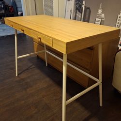 IKEA Lillasen Bamboo Desk & Swivel Chair