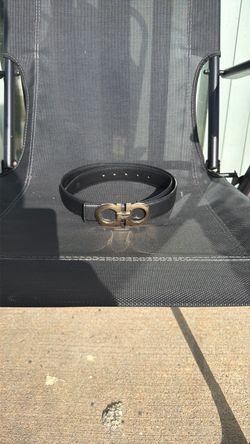 Salvatore Ferragamo Black Leather Belt