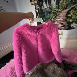 Pink Furry Jacket (large) 