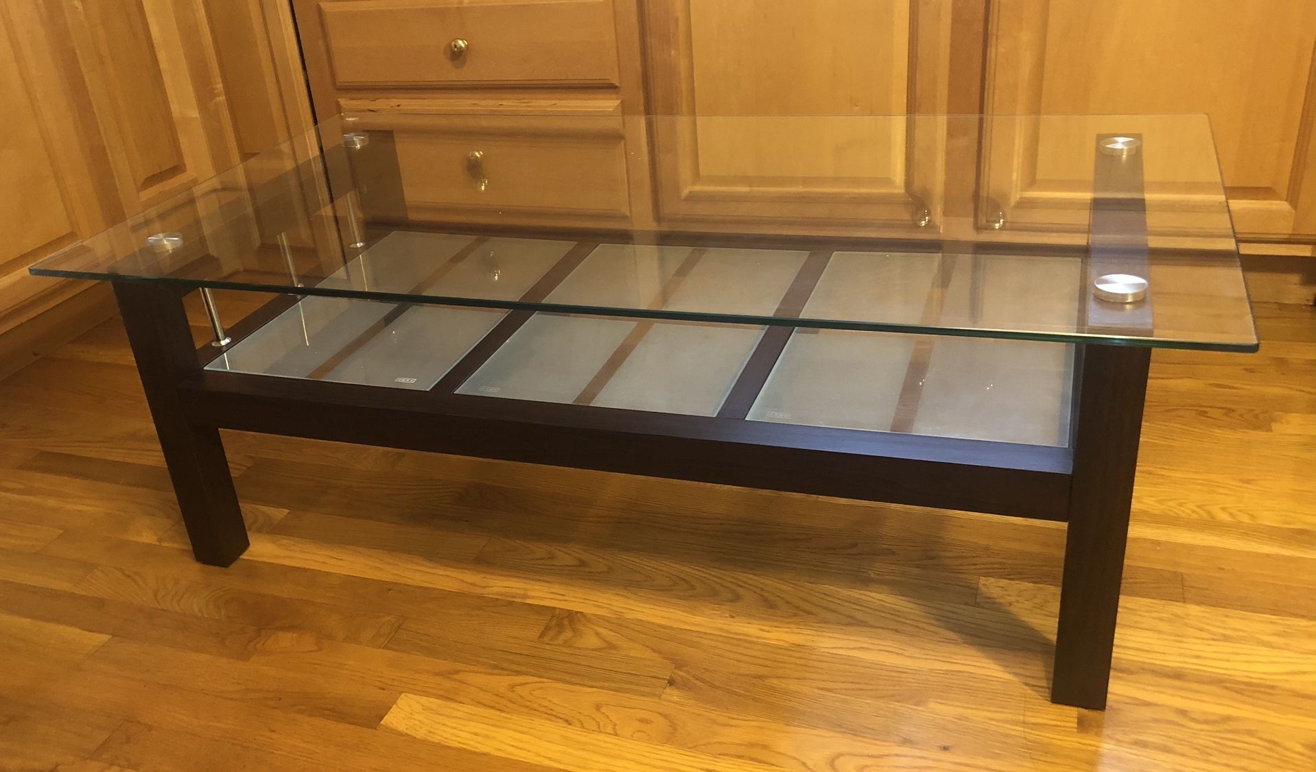 New Two Layers Glasses Coffee Table