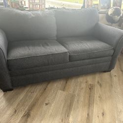 Blue Couch With Full Size Pullout 