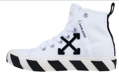 Off-White Mid-Top Canvas Sneakers