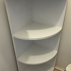 Solid Wood White Corner Shelf 