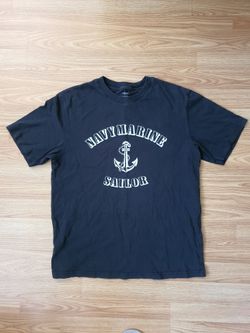 Giordano Black Sailor Graphic T-Shirt (Size M)