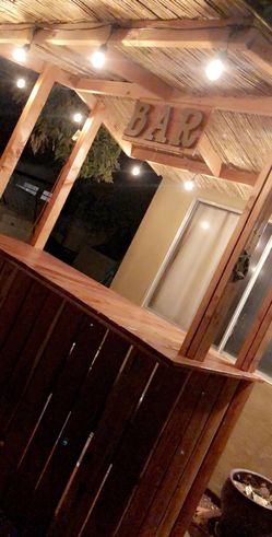 Red cedar bar with roof