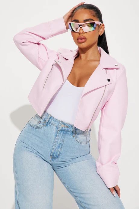 Fashion Nova Moto Jacket / Pink jacket / Chamarra Rosa
