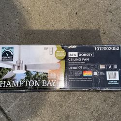 36 in. Indoor/Covered Outdoor Brushed Nickel Ceiling Fan