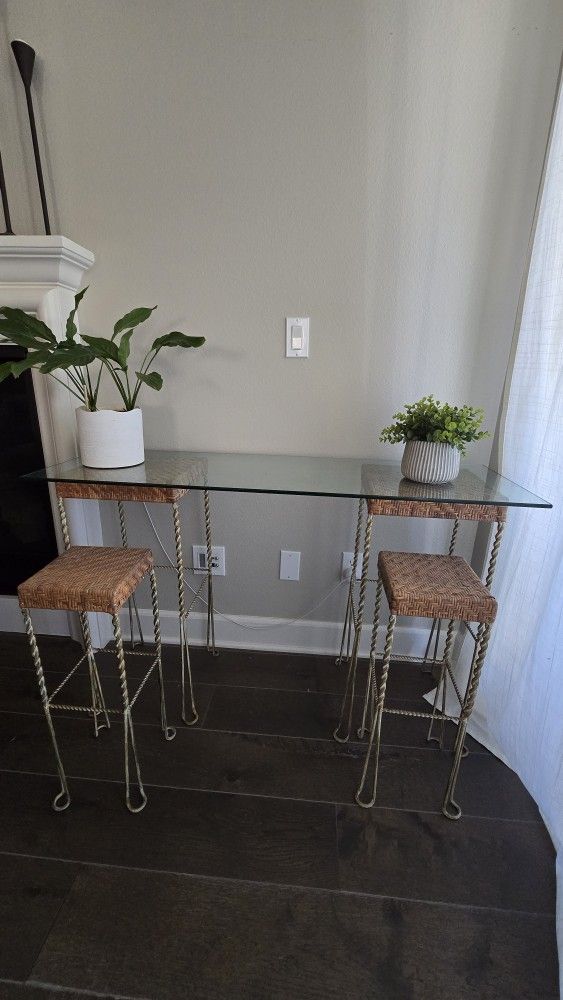 Console Table With Plant Stand