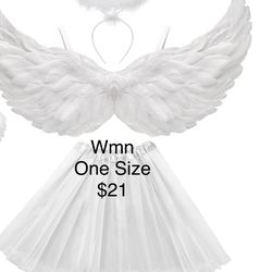 Girls White Angel 3 pc Tutu Costume / Angel Blanco Disfraz sizes 3- 8