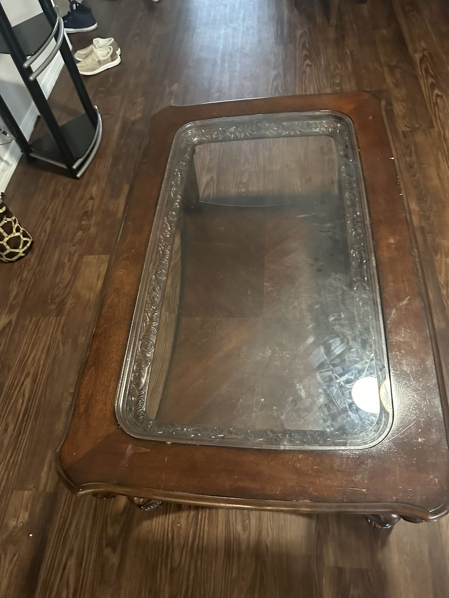 Mesa De Madera 🪵 Y Cristal $120