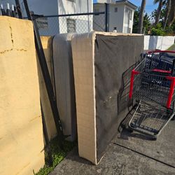 Free Full Size Mattress, Box Spring + Metal Frame