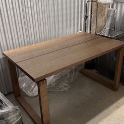 Table, oak veneer brown stained, 55x33 "