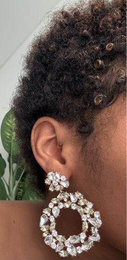 Crystal Rhinestone Hoop Drop Earrings