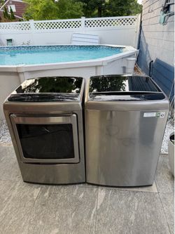 LG washer and electric dryer working perfect clean one receipt for 6 months warranty
