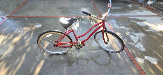 Red Torker Step Thru Beach Cruiser with Coaster Break
