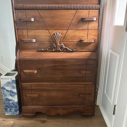 Art Deco Waterfall Wood Dresser