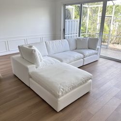 New White Sectional Cloud Couch Sofa