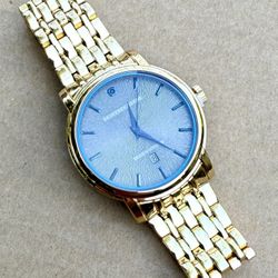 New in Box - Geoffrey Beene Blue Sapphire Men's Watch - Gold-tone Stainless Steel