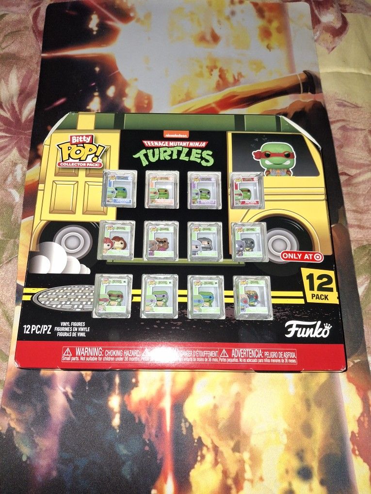 FUNKO BITTY POP COLLECTOR POP TEENAGE MUTANT NINJA TURTLES 12 PIECE SET...NEW...SMOKE FREE HOME...$23.00 OBO...