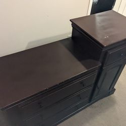 Solid Wood Dresser with Drawers and Cabinet