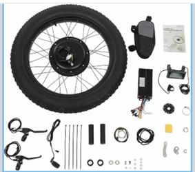 1500W 48V Electric Bike Conversion Kit, 24" Fat Front Wheel E-Bike Conversion Kit, Electric Bicycle Hub Motor Kit with LCD Display/Controller Bag/Thum
