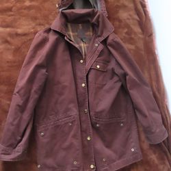 Womens vintage RALPH LAUREN LRL canvas plaid lined jacket coat M