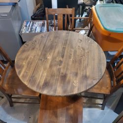 Pilar Solid Wood Dining Table And 4 Chairs
