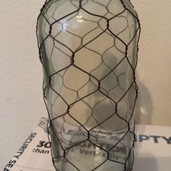 Wedding Vases / Centerpiece Set Of 8 Clear Glass With Wire