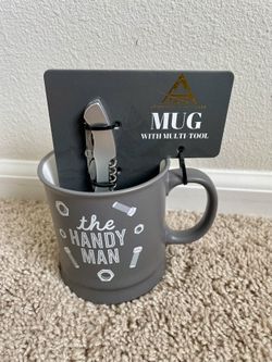 Brand New “The Handy Man” Grey Coffee Mug With Multi-tool
