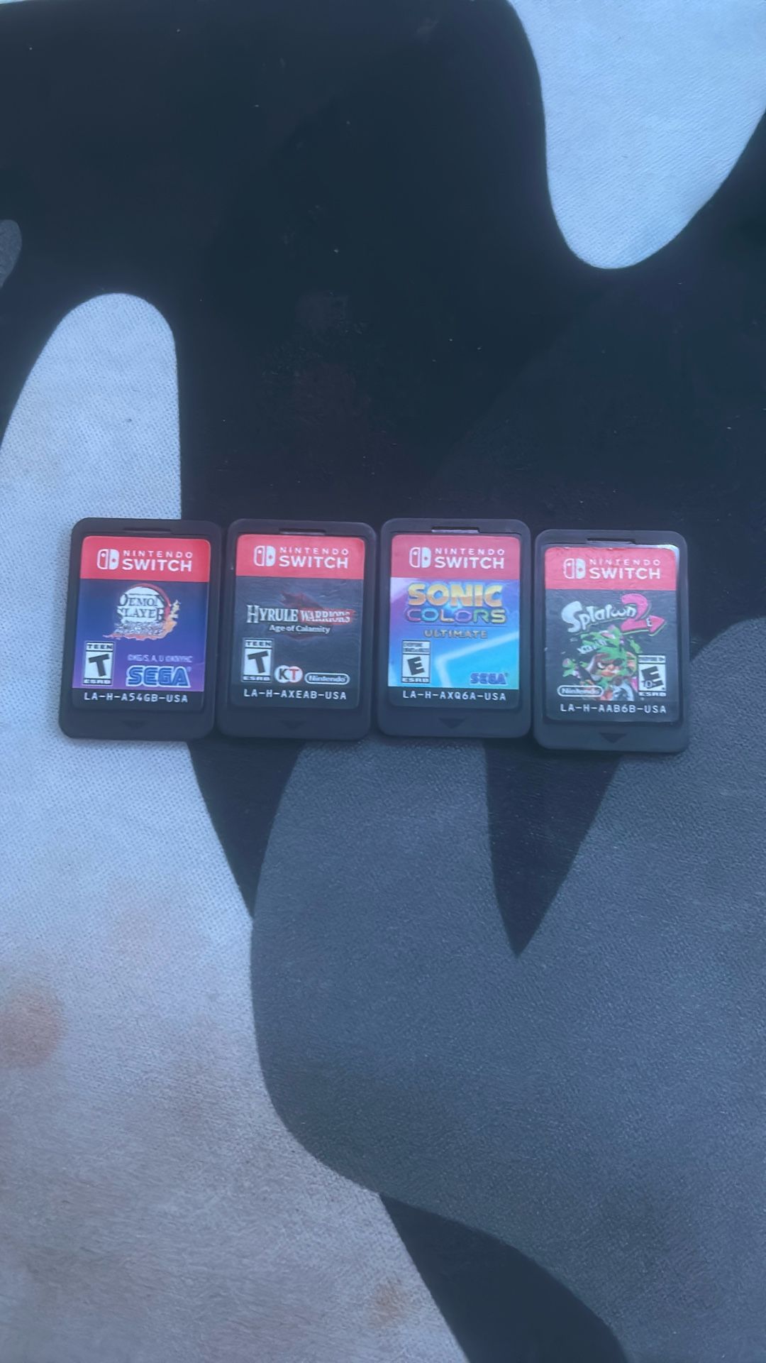Splatoon 2, Sonic Color Ultimate, Demon Slayer Hinokami Chronicles, Hyrule Warriors Age Of Calamity