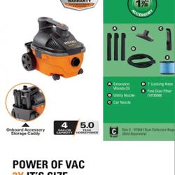 Ridgid 4 Gallon 5hp Wet/Dry Vacuum  New In Box