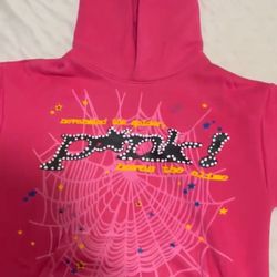 Pink Sp5der Hoodie Size Xl 