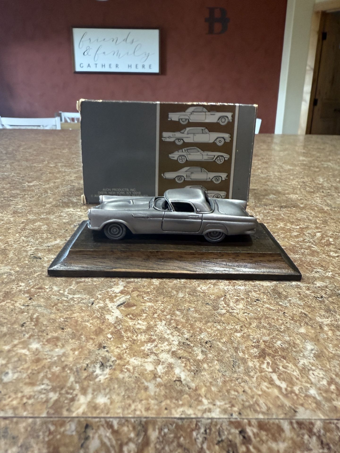1984 Vintage Avon 1955 Ford Thunderbird Pewter Ford Display Collecter Car