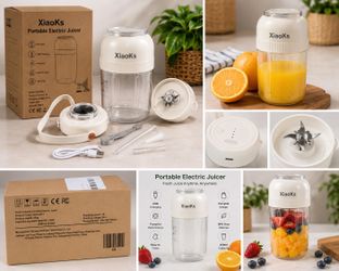 XiaoKs Portable Electric Juicer Blender USB Rechargeable – Personal Smoothie Maker – New