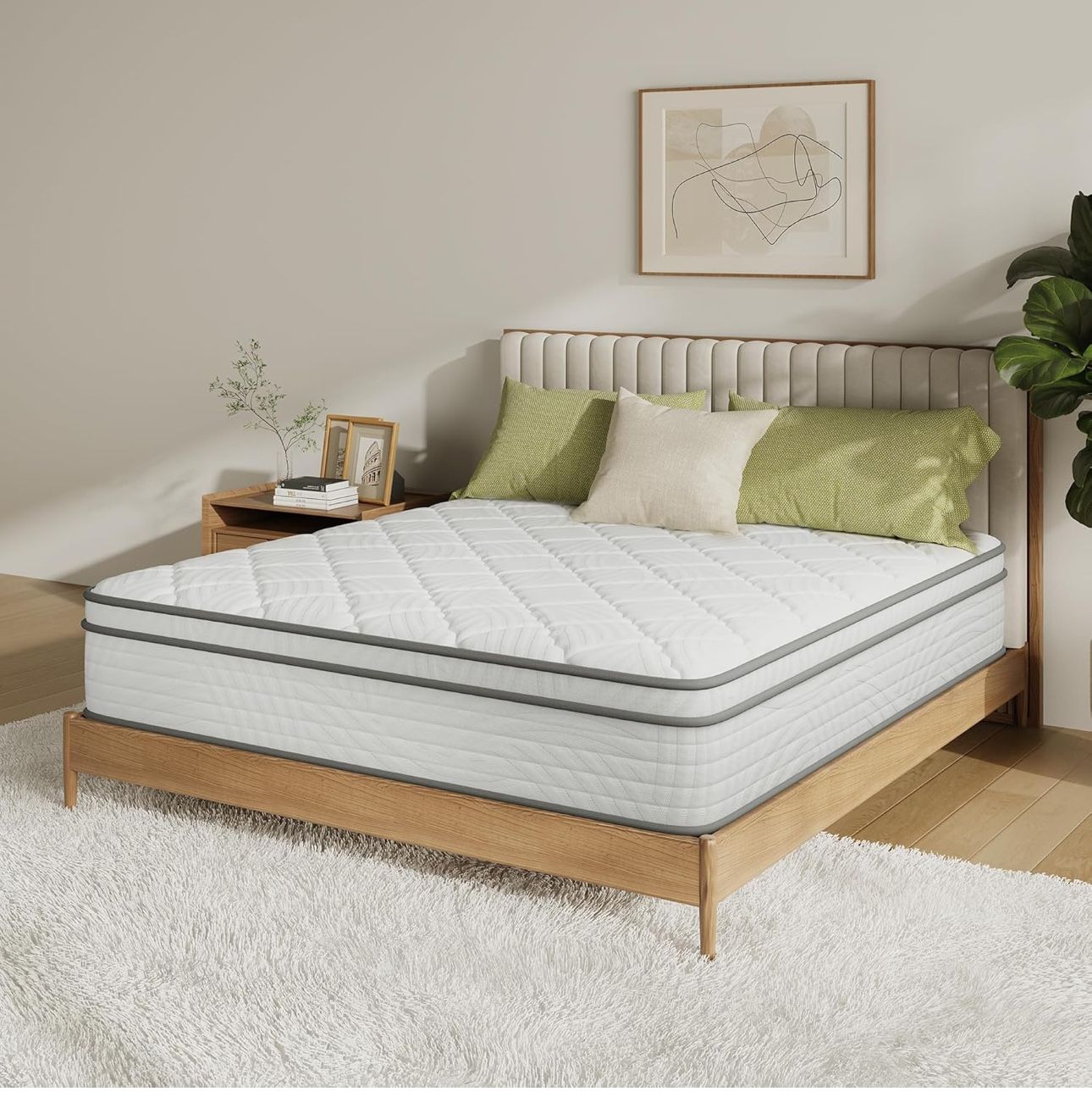 Novilla King Mattress, 10 inch Hybrid Mattress King Size for Back Pain Relief & Support, King Size Mattress in a Box with Comfortable Foam & Individua