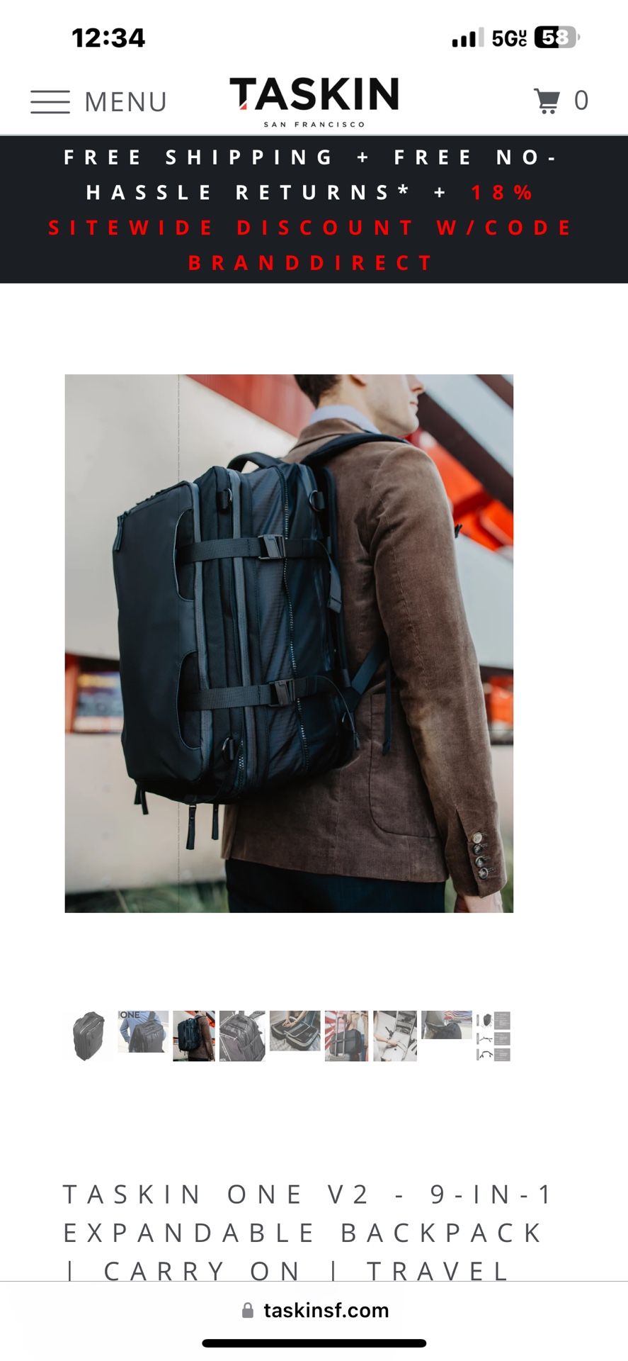 TASKIN  TASKIN ONE V2 - 9-IN-1 EXPANDABLE BACKPACK | CARRY ON | TRAVEL 