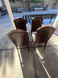 Dining Table Brown Chairs