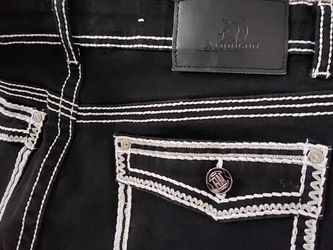 'Argonaut' black & white denim jeans