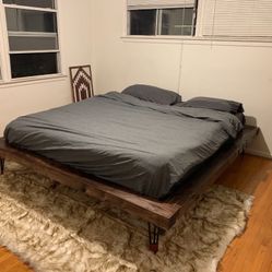 Cal King Hairpin Leg Bed Frame - Custom Made - Brand New